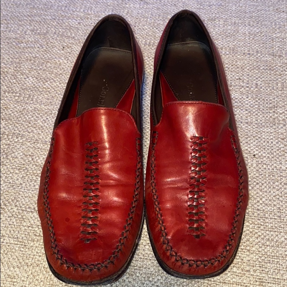 Cole Haan Red Leather Loafer Flats